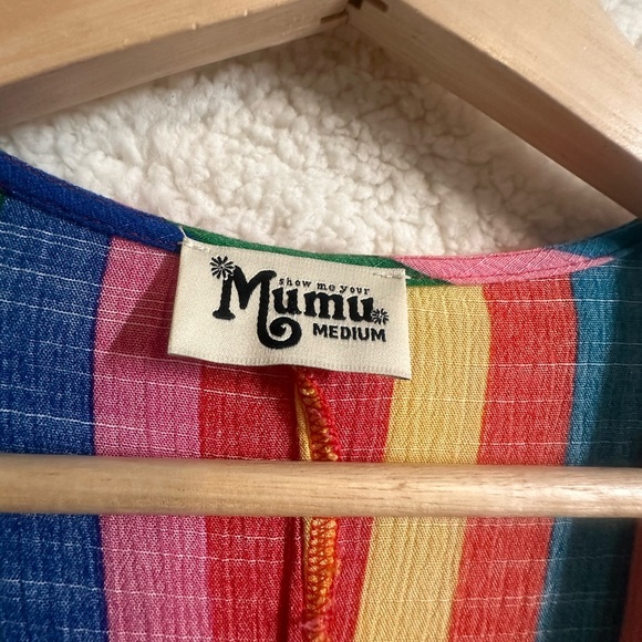 Show Me Your Mumu Size Medium Get Twisted Maxi - Rainbow Stripe Boho Resort - Picture 6 of 11